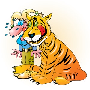Hahn und Tiger